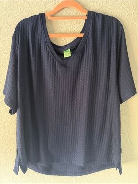 Honeydew USA Navy Textured Short Sleeve Scoop Tee